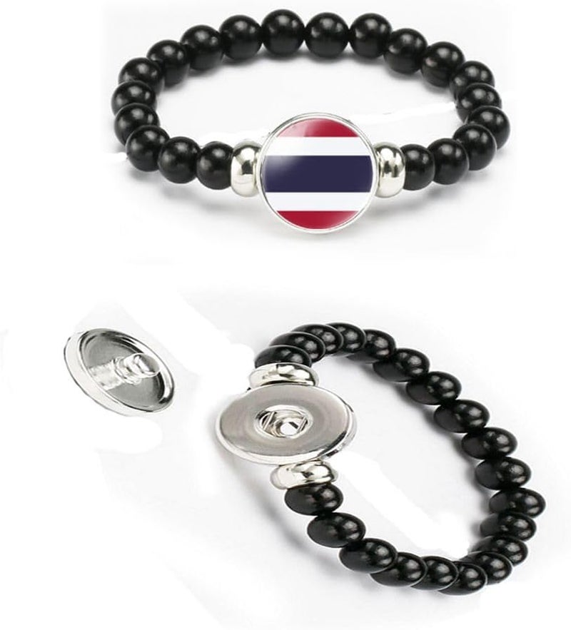 vmcoatdu National Flag Bracelet Elastic Rope Beaded Bracelet Support Your Country Travel Souvenir Gifts for Men Women - Image 4